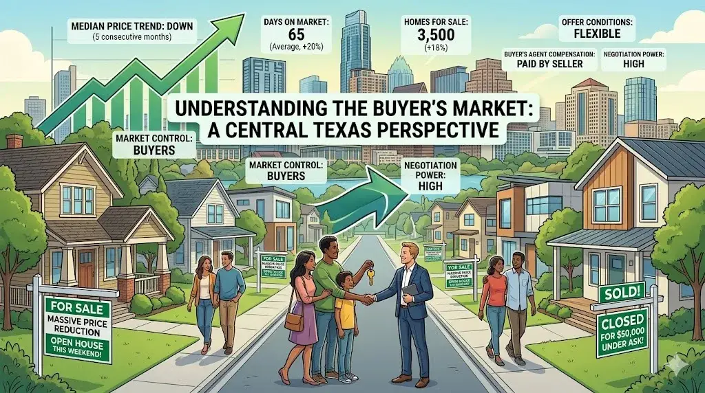 An illustration of a Buyer's Market in Central Texas